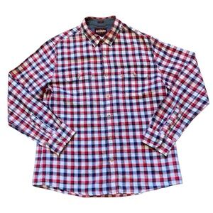 Alesbury Long Sleeve Button Down‎ Slim Linen Plaid Blend Shirt